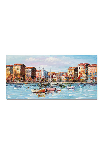 artnova Χειροποίητη ζωγραφική για σαλόνι, υπνοδωμάτιο, Ιστιοφόρα στο λιμάνι, ...