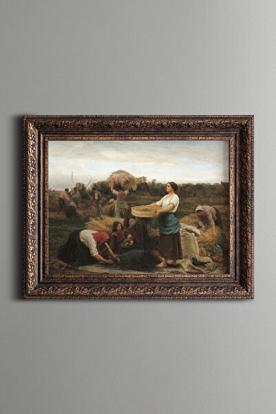 epiqart Women Harvesting in the Field - Vintage Patterned Painting - Thick Model