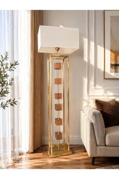 Ky Collection LAMBADER LUNA GOLD AHŞAP KÜP DETAYLI