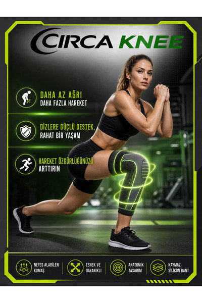 Circa Knee 1 ADET Diz Koruyucu Sağlık Antreman Spor Egzersizi Baldır Koruyucu Set Destek Dizlik Dizliği Pedi