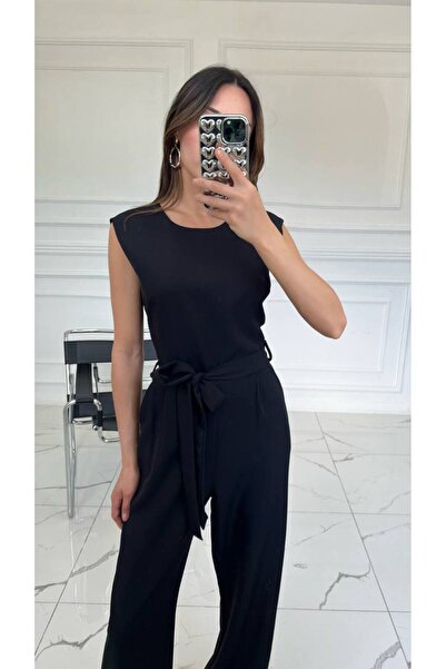 My Blog Black Waist Belt Detailed Pocketed Jumpsuit - 2Y23Y79208
