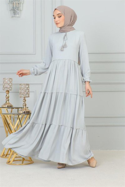 Mestore Tassel Detailed Dress Gray
