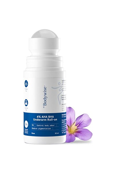 Be Bodywise رول أون للإبطين بـ 4% AHA BHA، يحتوي على 2% حمض اللاكتيك، 1% حمض ...