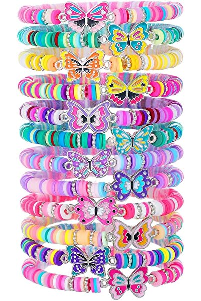 Arabest 12 Pcs Muticolor Boho Butterfly Bracelets Set,Stackable Durable Stret...