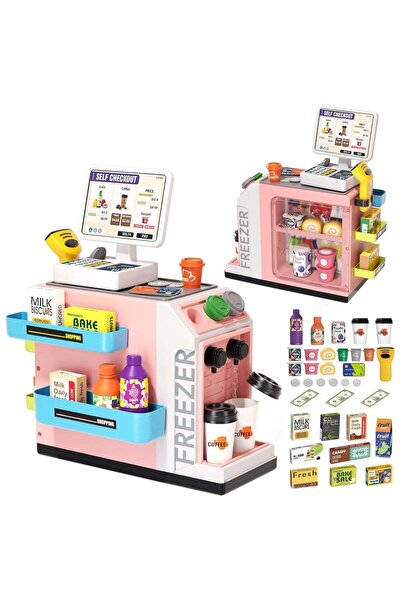 Arabest 46-Piece Pretend Play Cash Register Toy Set,Water Outlet Function,Cal...