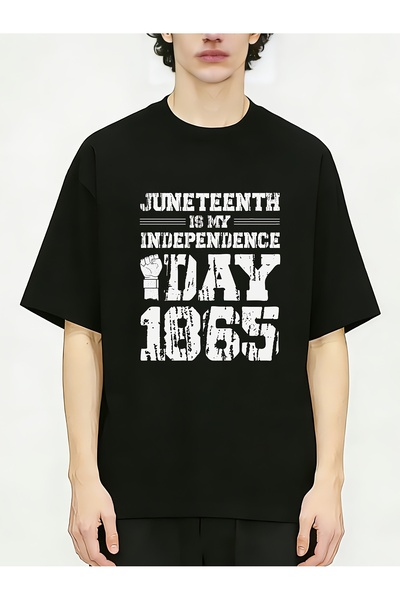 LİNA06 Humor Junet Shirtnth Is My Independence Day 1865 Men T-Shirts Round Ne...