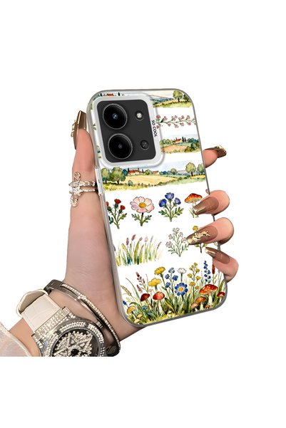 Hontinga Redmi 15C 4g Compatible Silicone Edge Hard Back Case Couple Phone Ca...