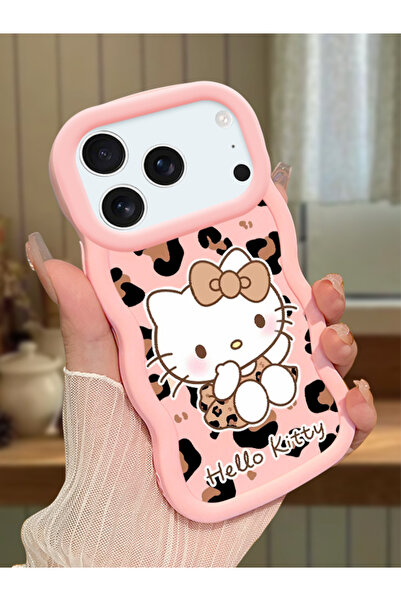 iPhone 17 Pro Max Compatible Case Camera Protector Pink Silicone Couple Phone Case Kitty Pattern