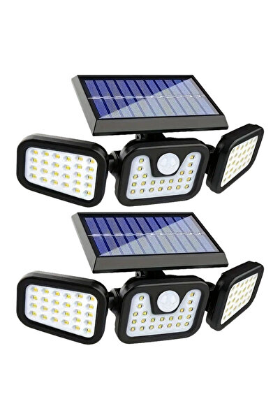 YBOSHOP Set 2 lampi solare LED cu senzor miscare, 74 SMD, IP65, 3 moduri, negru