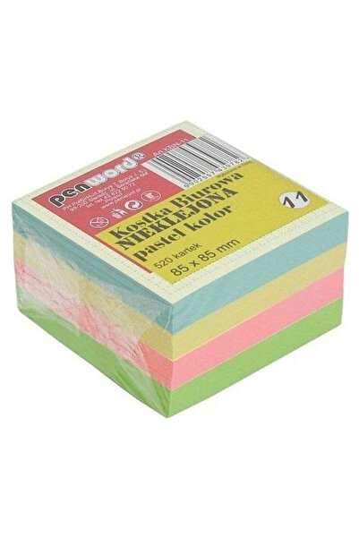 PENWORD Bloc de notite memo Pastel, 85×85×50 mm, 520 file, Multicolor