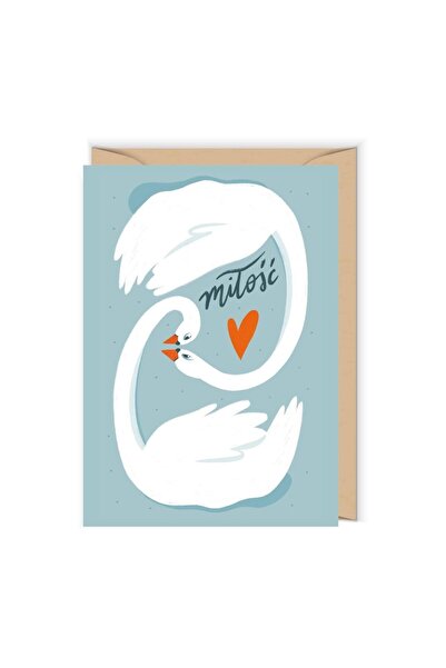 Cudowianki Felicitare de nunta cu model lebede, cu plic inclus, 12x17 cm, Mul...