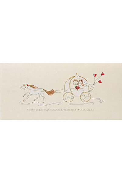 MAK Felicitare de nunta, Karoca, pictata manual, format DL 100x210 mm, Multic...