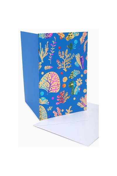 Fresh Carnet casual B6 Aurit „Corali” albastru, cu plic