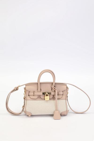 Levidor Khaki Lock Detail Handbag