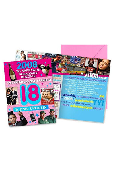 KUKARTKA Felicitare / card 18 ani Vision To Byl Rok, cu plic, 14x19 cm, Multi...