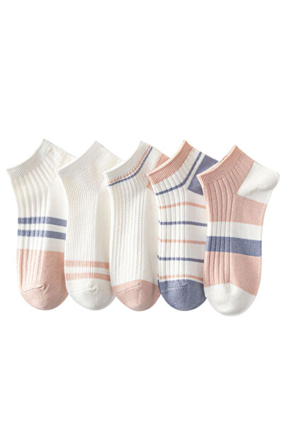 Simply Joy Set de 5 perechi de șosete scurte de damă, Simply Joy, șosete conf...