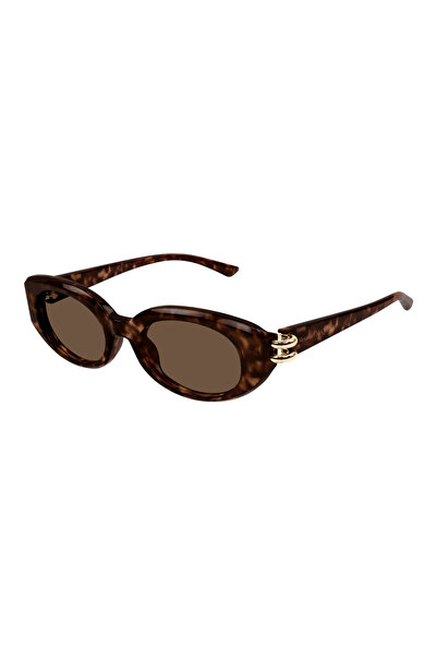 ALEXANDER MCQUEEN AM0469S 002 Kahve Oval Kadın Güneş Gözlüğü