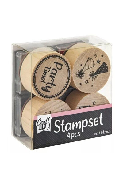 GRAFİX Set 4 stampile lemn multicolor copii 9x10cm