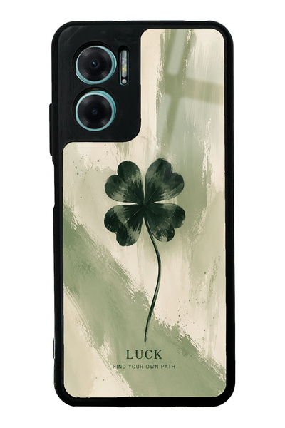 Spoyi Xiaomi Redmi Note 11E Lucky Sage Clover Tasarımlı Glossy Telefon Kılıfı