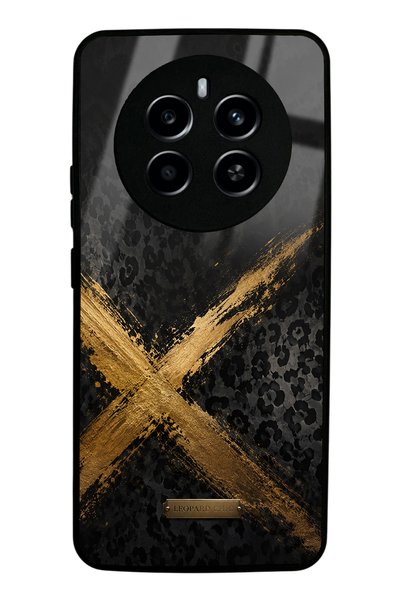 Spoyi Realme 12 Golden Leopard X Design Glossy Phone Case
