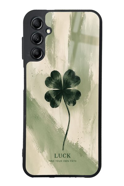 Spoyi Samsung A14 Glossy Phone Case with Lucky Sage Clover Design