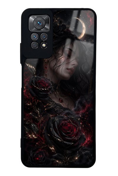 Spoyi حافظة هاتف Xiaomi Redmi Note 11 Pro بتصميم لامع باللون الأحمر القمري ال...