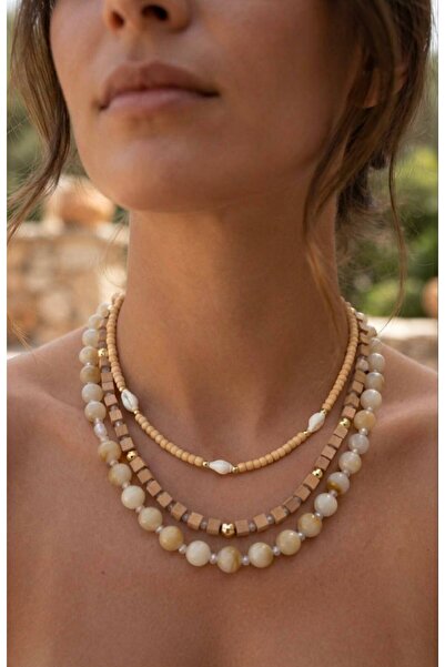 alysa jewelry Women's Beaded Triple Summer Necklace