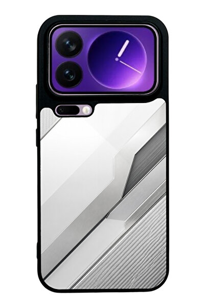 Spoyi Xiaomi 17 Pro Max Silver Titanium Edge Tasarımlı Glossy Telefon Kılıfı