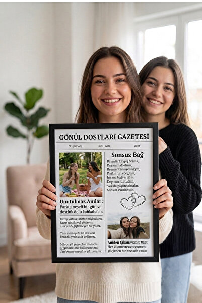 ÇELİKLER HEDİYE Kişiye Özel Anı Gazetesi Çerçevesi Fotoğraflı Gazete Tasarımı...
