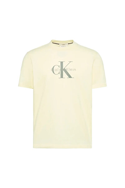 Calvin Klein SS Hero Monologo Tee, 486 Sarı Erkek T-Shirt