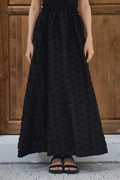 Lavix Women's Patterned Elastic Waist Maxi Skirt Comfortable Fit Long Skirt