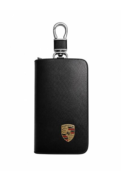 idealaksesuar Porsche Leather Zippered Keychain Stylish Quality Accessory Bag...