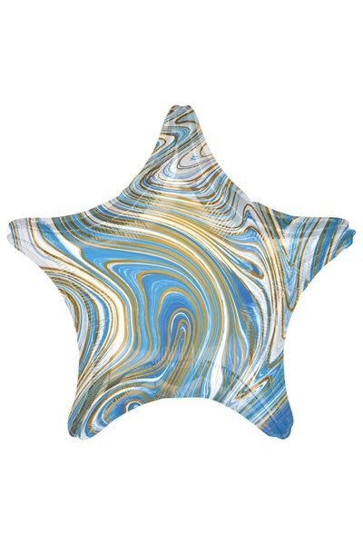 Baloane Vesele Balon Folie Stea Albastru Marble BL266-4