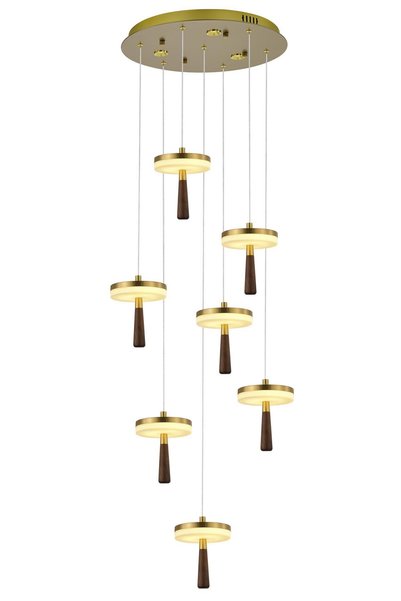 Avonni AV-7017-8107-7 Eskitme Kaplama Modern Avize LED Metal Ahşap H: 90 cm, ...