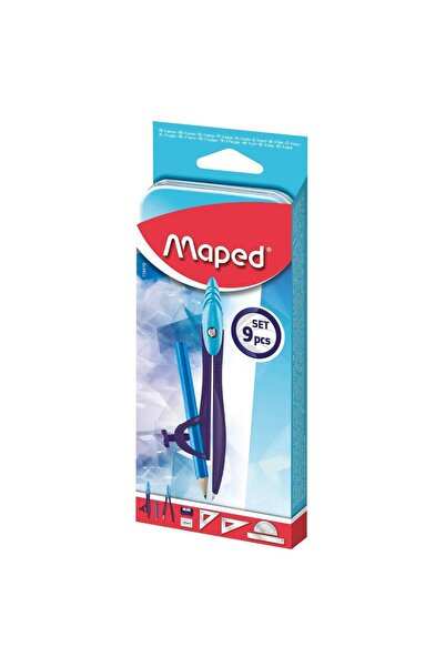 Maped Set geometrie Arctic 9 piese multicolor cutie metalica