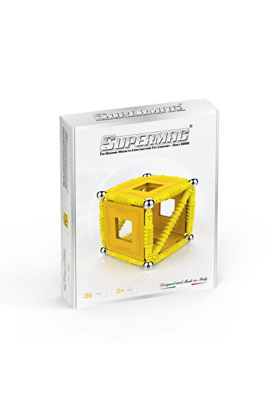 TUFY TOYS Supermag 36 Piece Magnetic Construction and Geometry Set - Stem Edu...