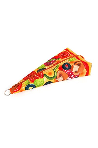 fandy Penar Forma Pizza, Fandy, Stofa, Fermoar, 24.5 x 12.5 x 4 cm, Multicolor