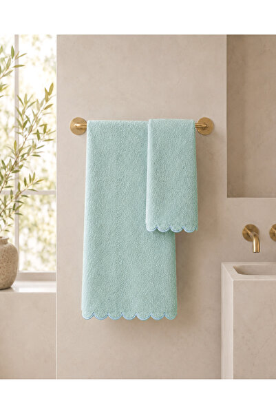 Ellia Soft Lavinya set peškira od 100% pamuka sa valovitim vezom - 50x90 i 70...