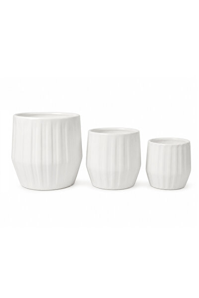 Lacoz Decorative Ceramic Plant Pots Set of 3 for Indoor & Outdoor Plants – Mo...