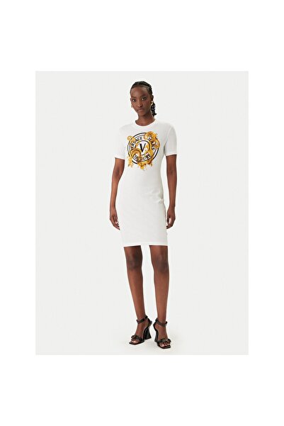 VERSACE JEANS COUTURE Rochie de zi cu zi pentru femei 80HAOE01 CJ02E Albă