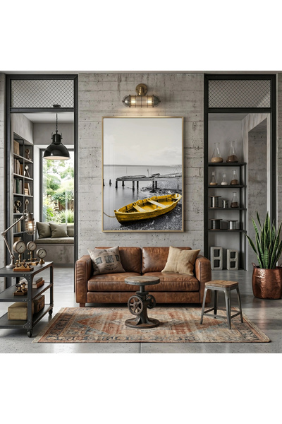KOLAJTASARIM Sandal Coastal Grey Yellow Contrast Μονόχρωμο Χρυσό Μεταλλικό Πλ...