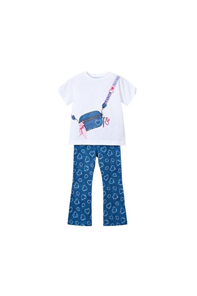 MAYORAL Set Tricou și Colanți Fete 3730 Alb