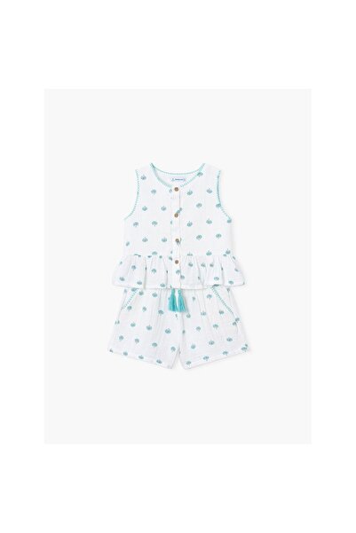 MAYORAL Set top și pantaloni scurți pentru fete 3229 Alb