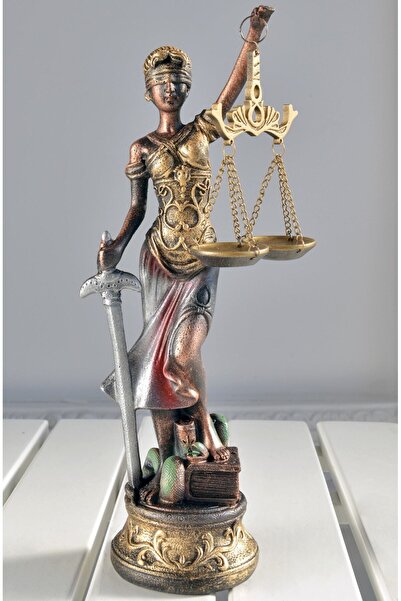 MAY HOME Gerçek Kalite Büyük Adalet Heykeli 44 Cm (themis) Terazi Biblo