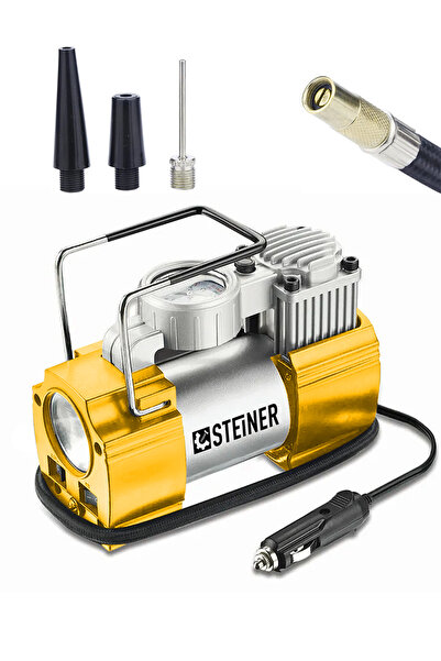 STEİNER 12v Çakmaklık Girişli 150 psi Mini Hava Kompresörü Sarı