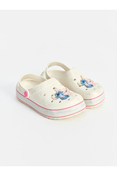 LC Waikiki Beyaz Lilo & Stitch Baskılı Kız Çocuk Sandalet