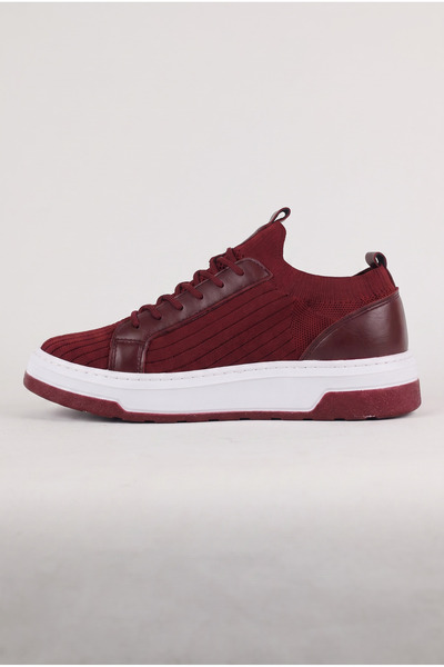 sauron Summer Men's Sports Shoes Burgundy Color Knitted Knitwear Breathable S...