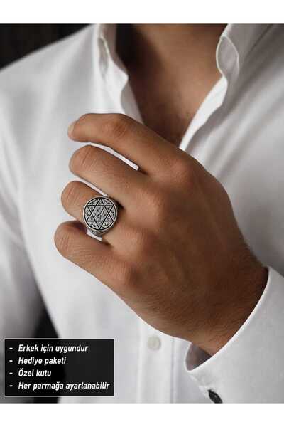 HER ŞEY NOTA www.herseynota.com HexaSeal Solomon Ring Mühr-ü Süleyman Motifli...
