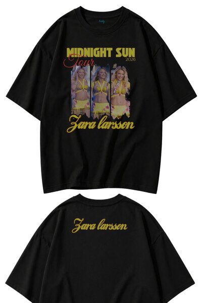 Fuddy Moda Unisex Oversize Za.Ra Larsson Midnight Sun Tour Ense Printed Fan A...