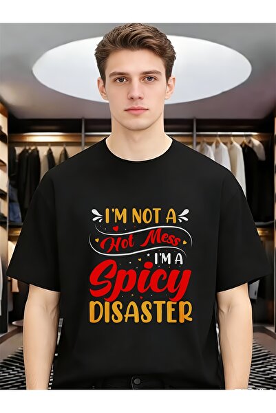212Wear تي شيرت رجالي مضحك وفريد من نوعه بطباعة "I'm Not a Hot Mess Spicy Dis...